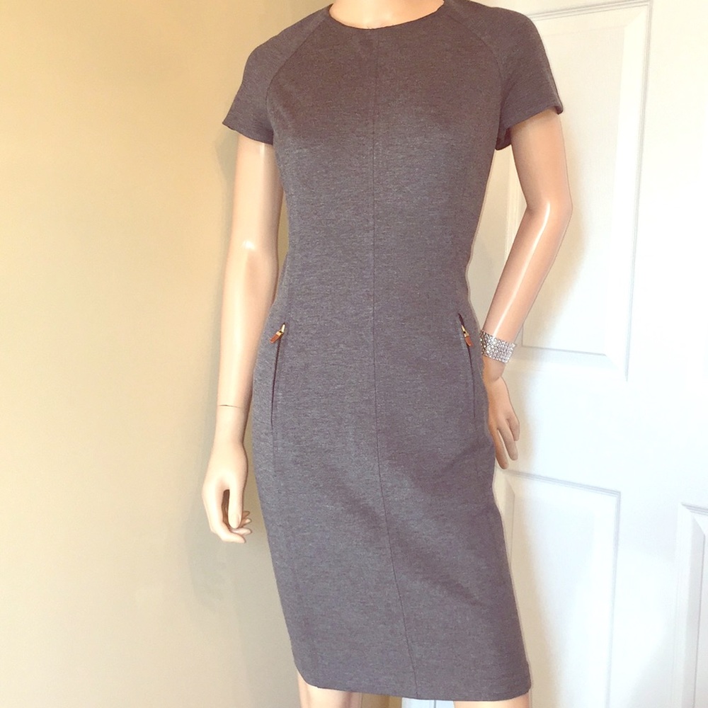 Lauren Ralph Lauren gray size 8 sheath dress E-17